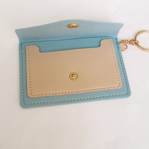 Unbranded Blue Cream Keychain Coin Purse NWOT - Picture 3 of 4
